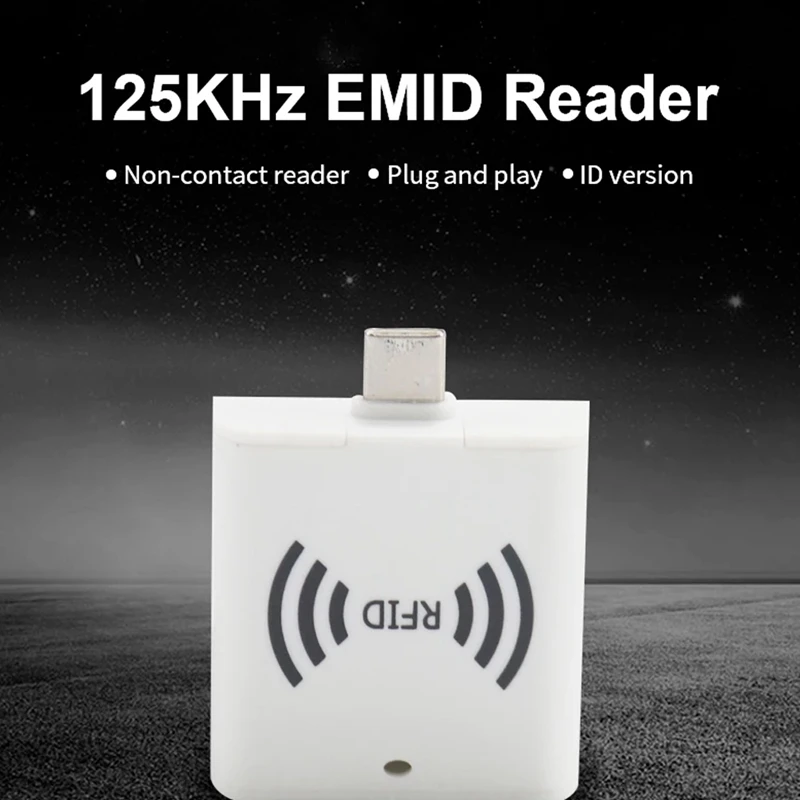 

USB Rfid Card Reader High Quality 125Khz Low Frequency Mini Portable RFID OTG Type-C Interface ID Card Reader For Android Phone