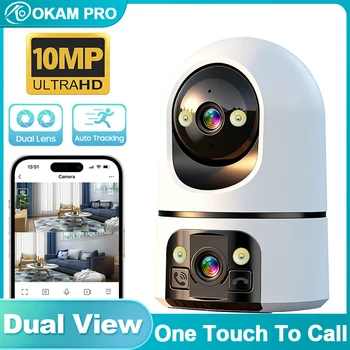 OKAM PRO Dual-Lens HD 5K 10MP WiFi Camera Two-Way Video Intercom AI Motion Tracking Home Camera Color Night Vision PTZ IP CCTV 1
