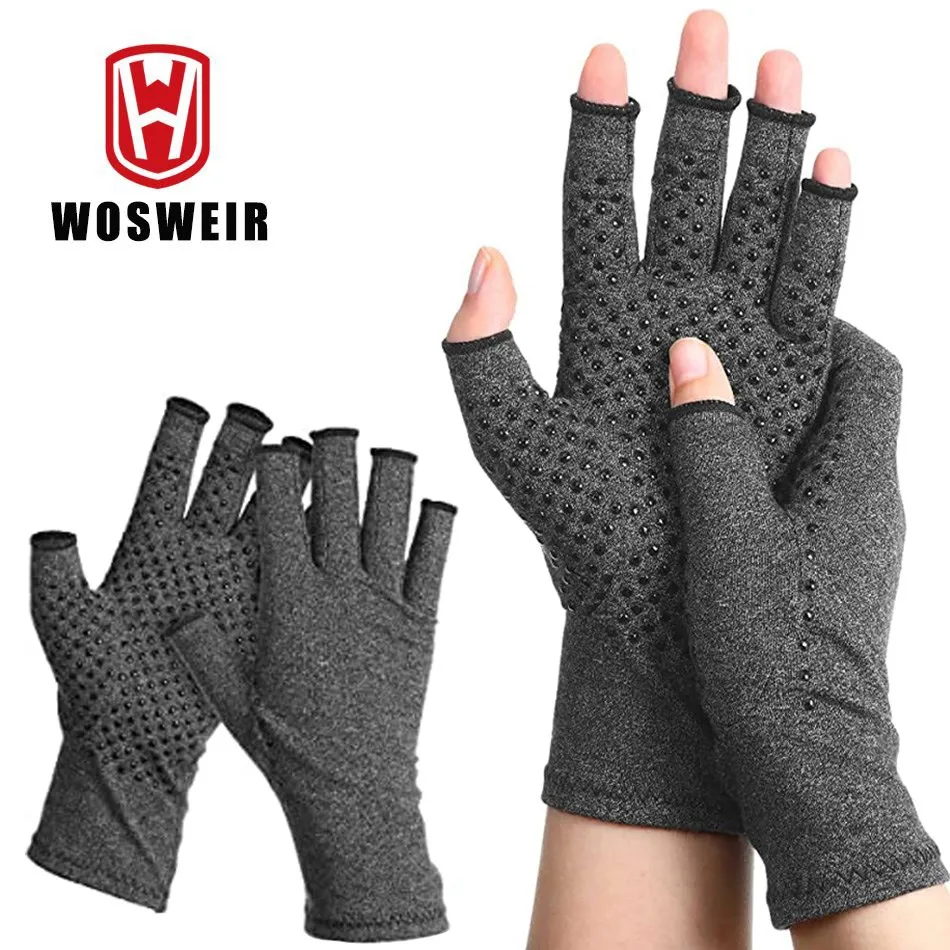 

WOSWEIR Compression Arthritis Gloves Non-slip Men Women Wrist Support Cotton Joint Pain Relief Hand Brace Therapy Wristband