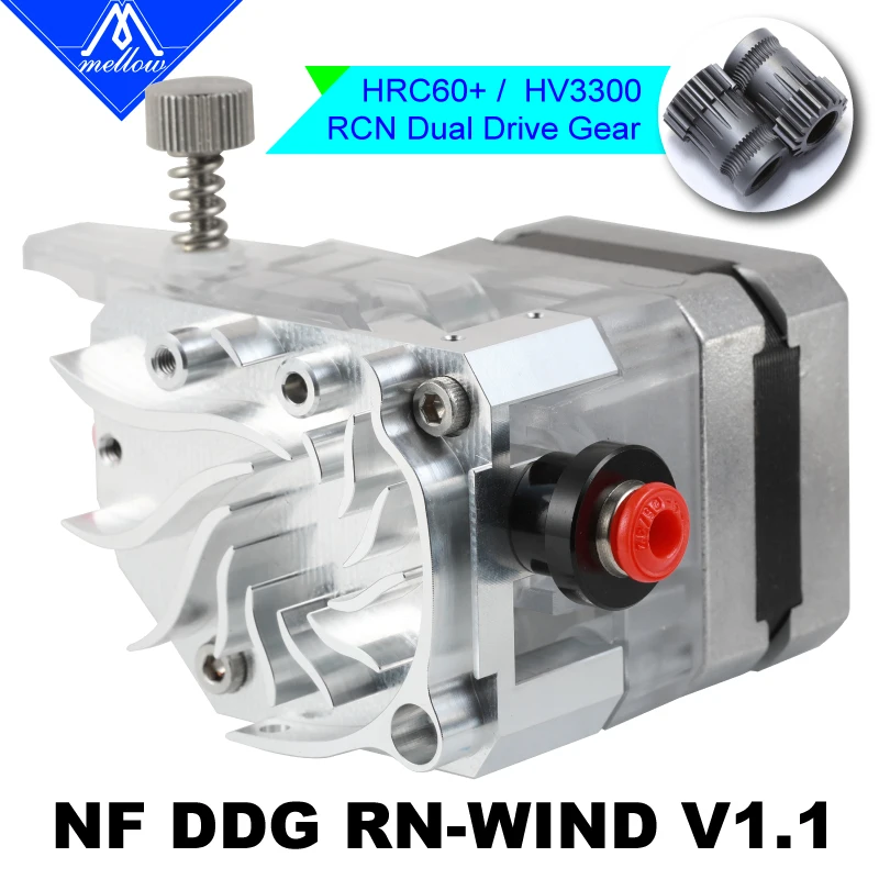 Mellow Rcn-nano Revestida Extrusora Alta Dureza V1.1 Hv3300 Dual Drive Gear para Ender 53d Printer Parts Titan Aero Aero Rn-wind