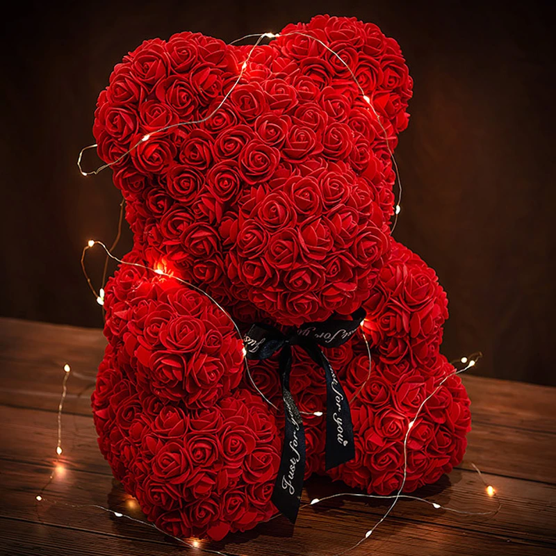 Sa5d85229f4e44800919eeddc93e712102 Christmas Valentine's Day Gifts 23cm Led Red Rose Teddy Bear Rose Flower Artificial Decoration Birthday Gifts Valentines Gifts