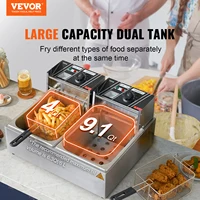 VEVOR Commercial Electric Deep Fryer, 24L 3000W Electric Countertop Fryer with Dual Removable Basket, for Kitchen, Restauran 2