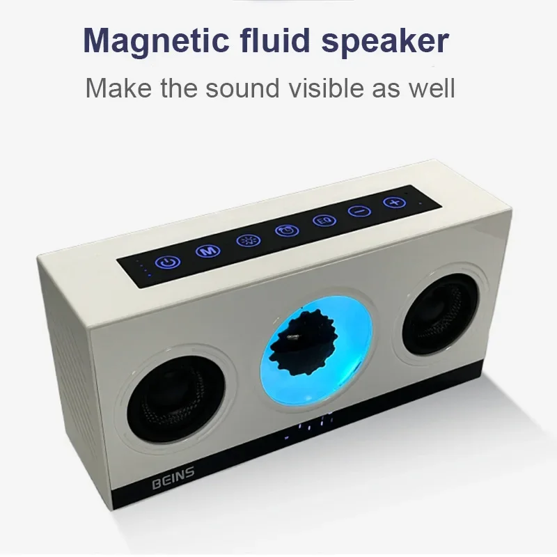 Magnetic Fluid Sound Box Pickup Bluetooth Speaker Heavy Bass Powerful HIFI Stereo Surround BT5.3 Game Desktop TF AUX Subwoofer