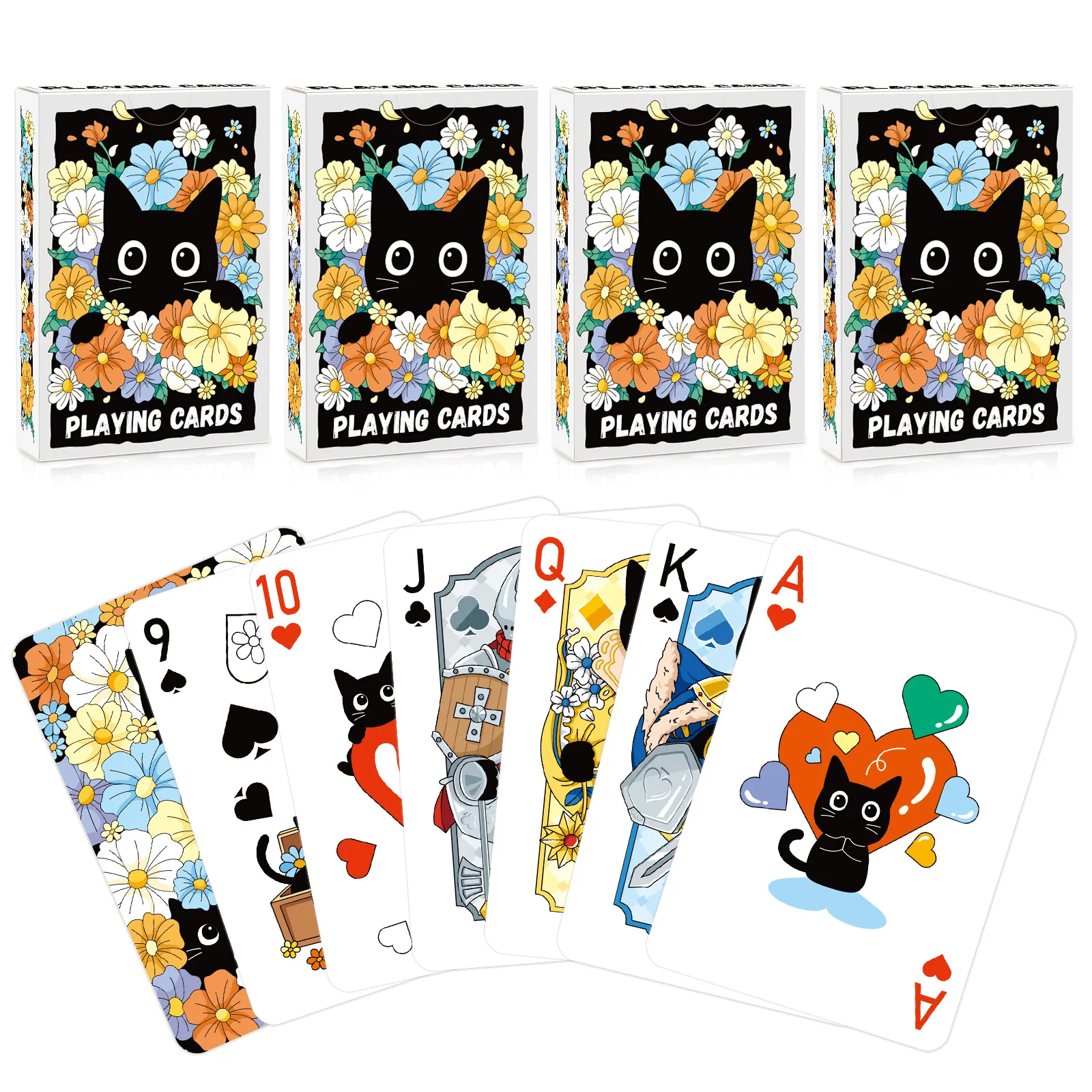 Black Cat-Themed High-Quality Playing Cards - Perfect for Adult Games and Family Entertainment