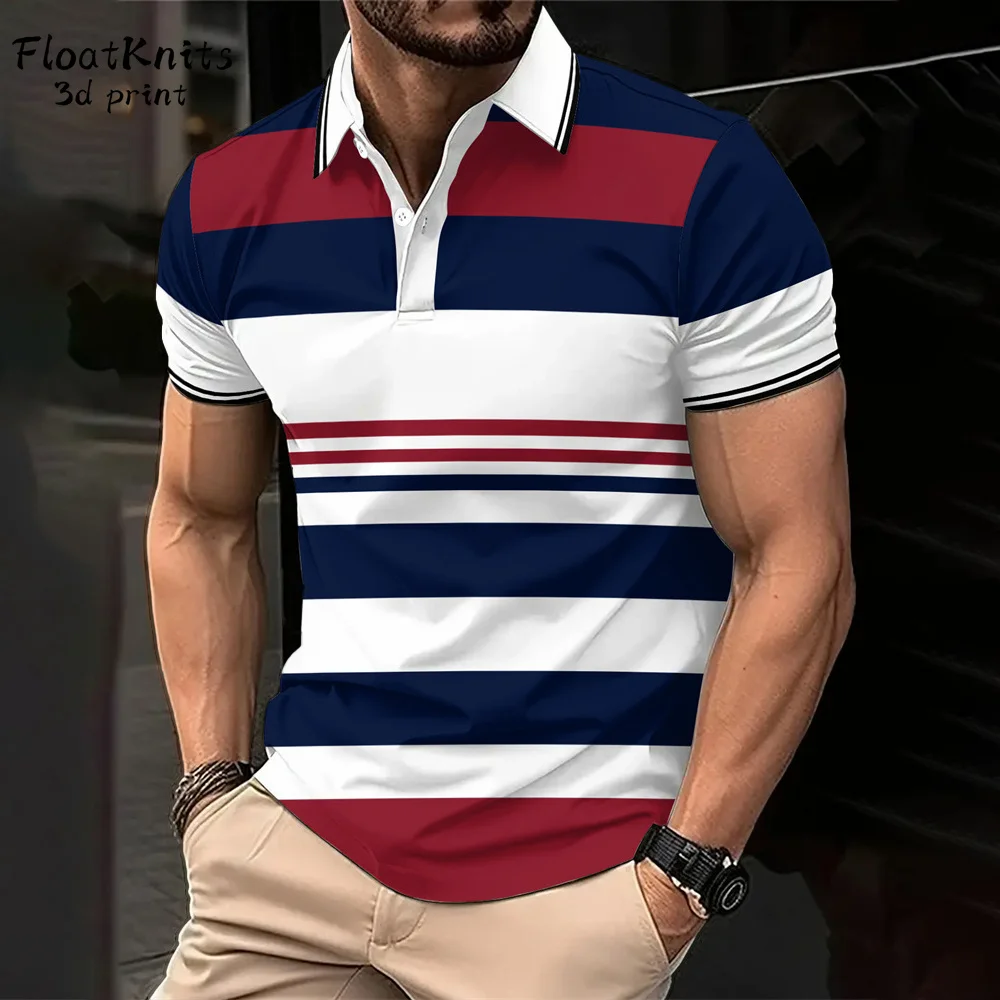 Minimalist Striped Men's Polo Shirt Fashion Top Lapel Short Sleeve Tee Business Men's Clothing Shirts for Man New in Tops & Tees 10 Sa5d884c5b50a43a3aab29cc5631f3bc0m