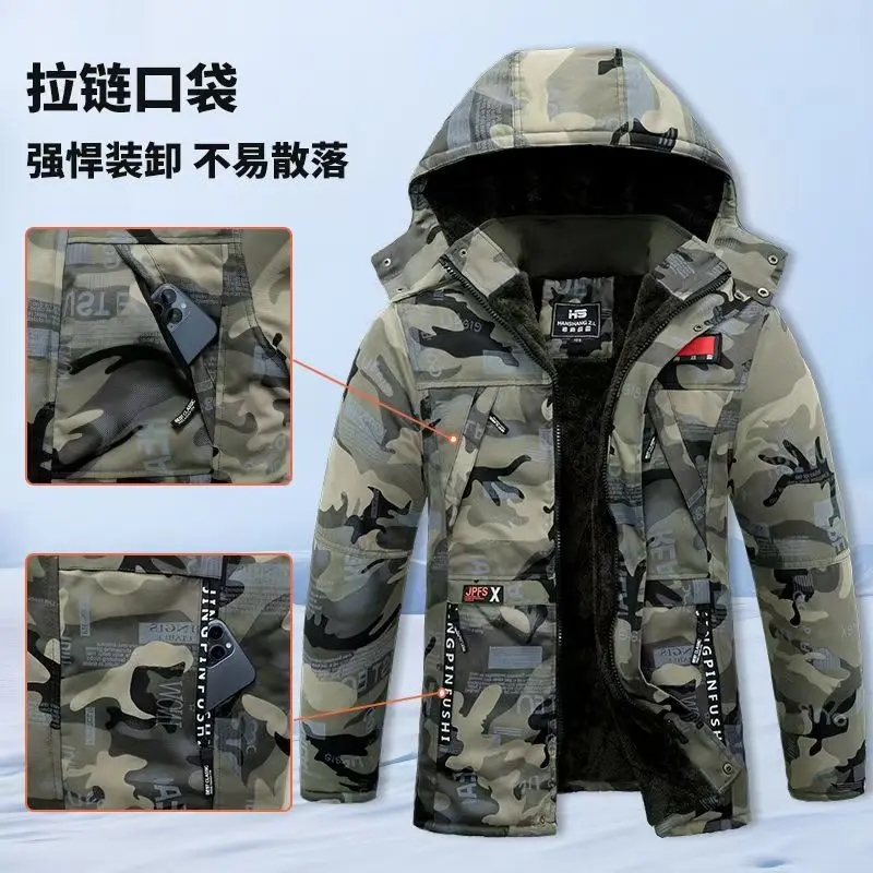 Camouflage Down Parkas Jackets Men's Parka Hooded Coat Male Fur Collar Parkas Winter Jacket Men Military Cotton Overcoat down jacket cotton jacket parka coat parkas coat