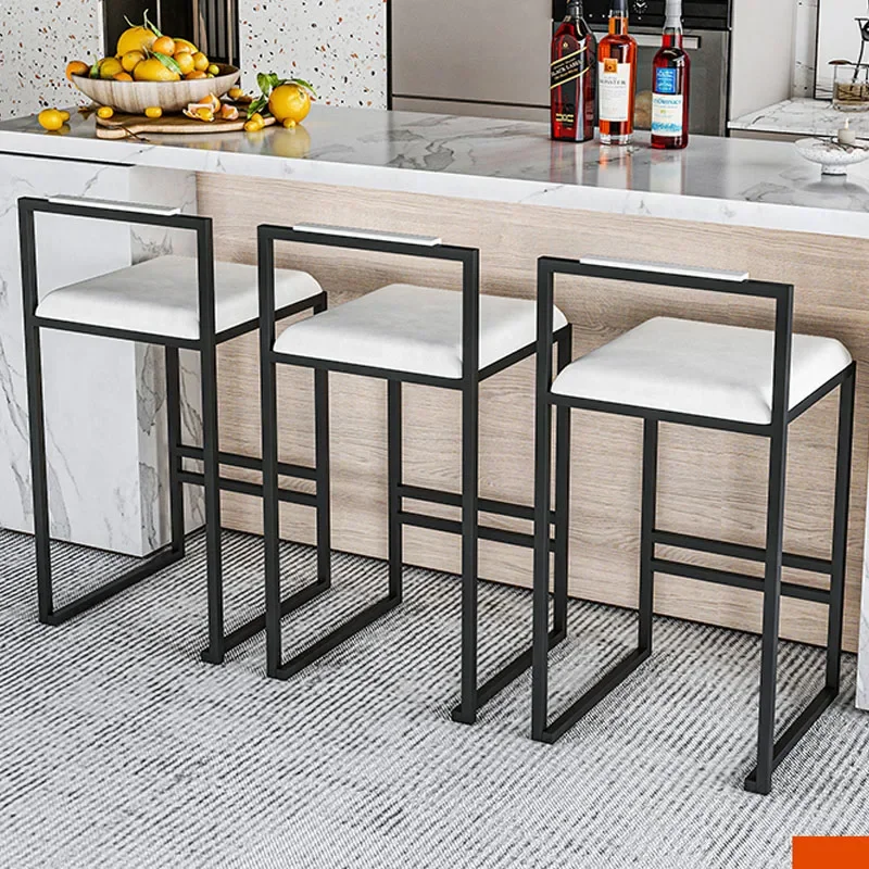 

Wrought Iron Bar Chair Modern High Chair Bar Stool Chair Dining Room High Dining Chair Thick Flannelette Soft Cushion Bar Chair