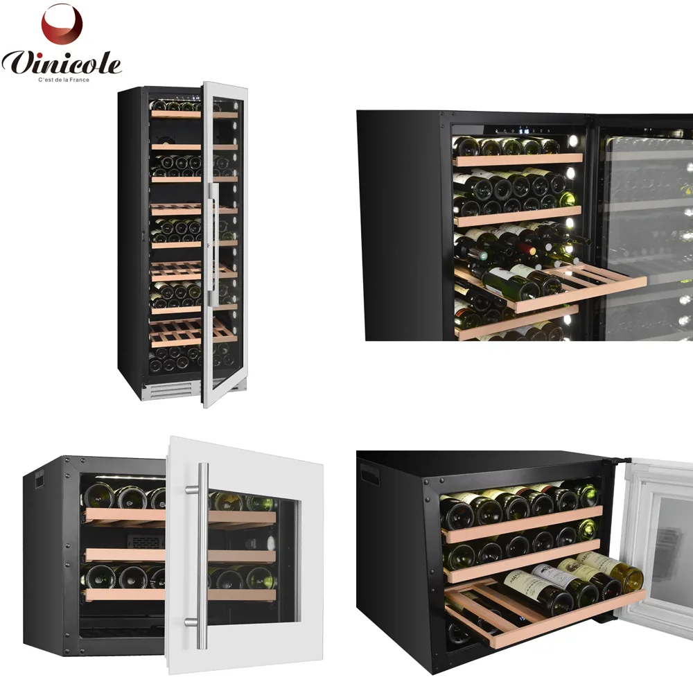 12 Inch Wine Cooler Mini Fridge Door Frame Black Case 18 Bottle Built In Or Freestanding With Stainless Steel Mirror Glass 50