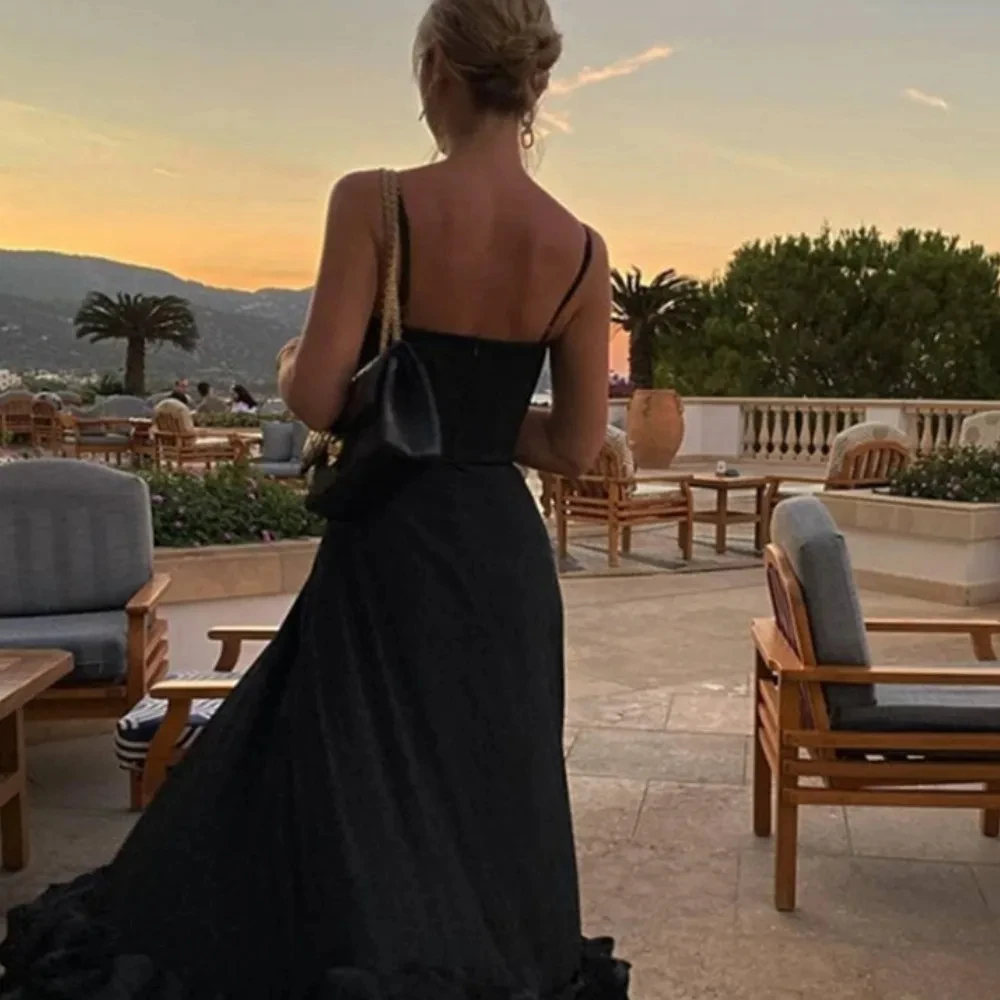 Prom Dresses Spaghetti Straps Ruched Satin Backless Graduation Dresses Formal Occasion Dress