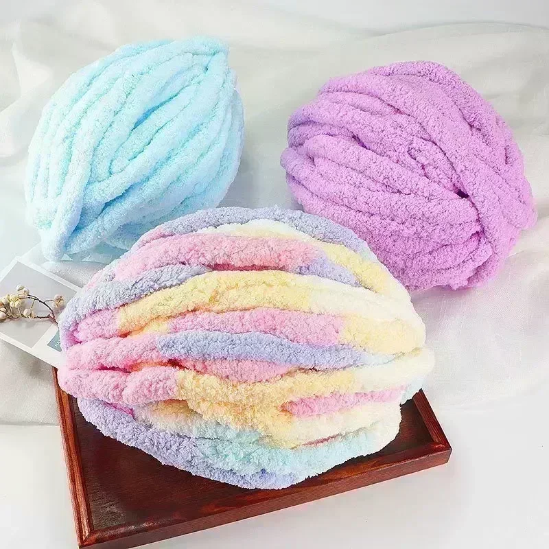 1Pc 250g Chunky Yarns for Knitting and Crochet Blanket Cushion Multicolor Chenille Thick Line Soft Warm Crochet Yarn Scarf Line 2