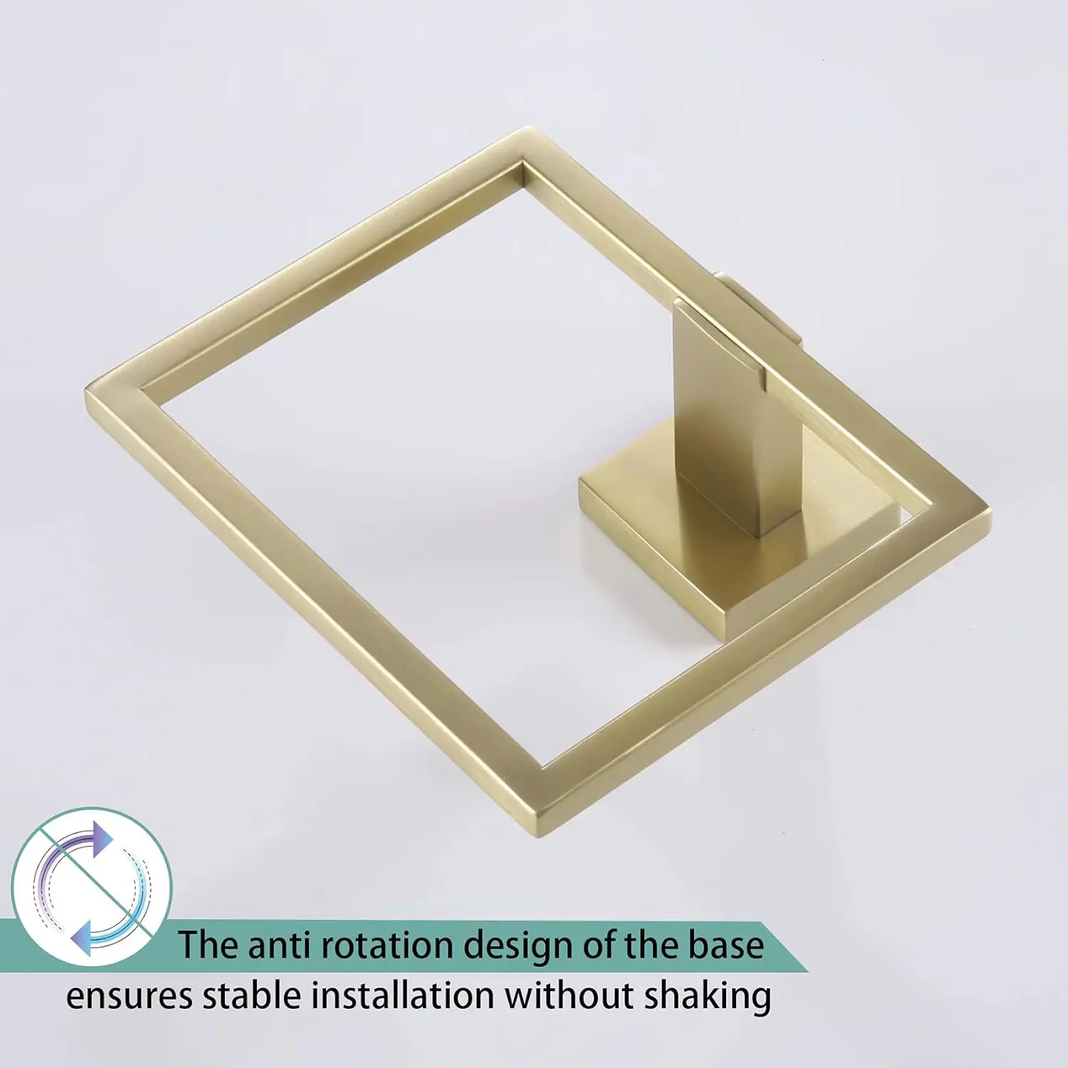 Description Picture 6 of itemBlack Stainless Steel Nordic Square Household Towel Ring, Towel Hanging Ring, Towel Towel Rack, Bathroom Towel Ring