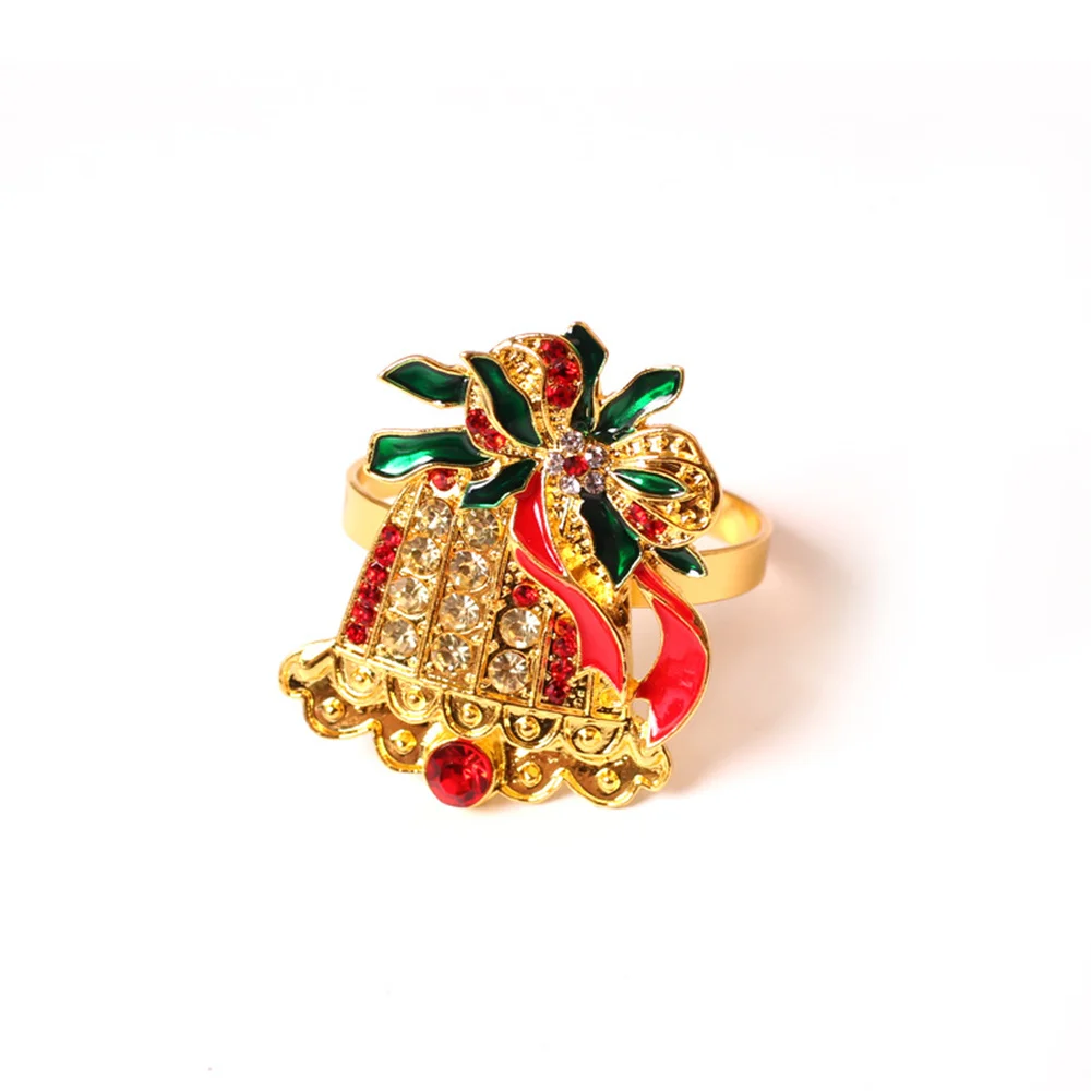 

10/PCS new Christmas series napkin ring Napkin ring bell Santa Claus wreath snowman metal towel buckle