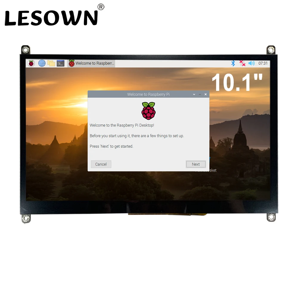 Polegada Raspberry pi Tela Sensível ao Toque 1024×600 Ips Tela de Exibição Hdmi Pequeno Monitor para Windows Rpi b Mais a Novo 10.1
