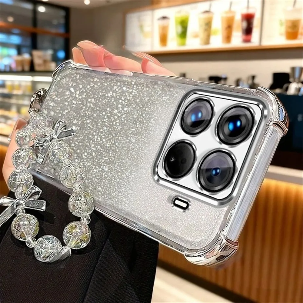 Luxury Glitter Shockproof Phone Case with Lanyard Chain