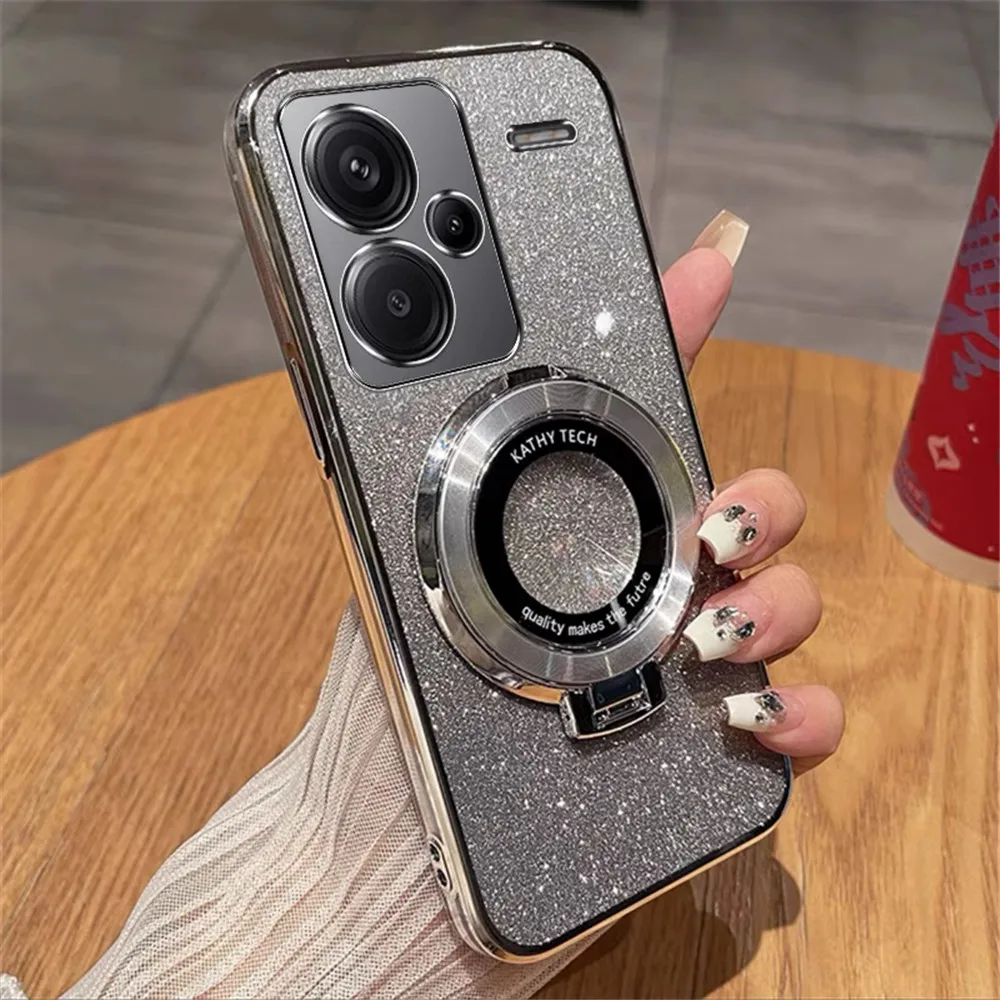 Luxury Glitter Magnetic Bracket Soft Silicone Case Holder