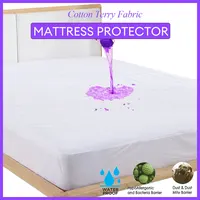 Mattress Cover Cotton Terry Cloth Waterproof Mattress Protector Deep Pocket Sheet Protector Washable & Anti Mites