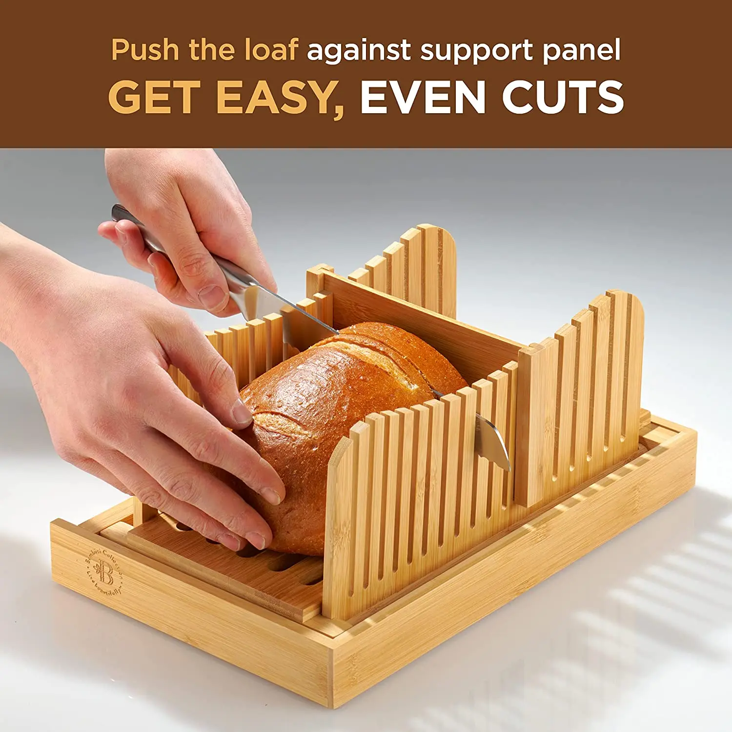 1pc Foldable Bamboo Wood Bread Slicer Cutter Toast Loaf Cutting