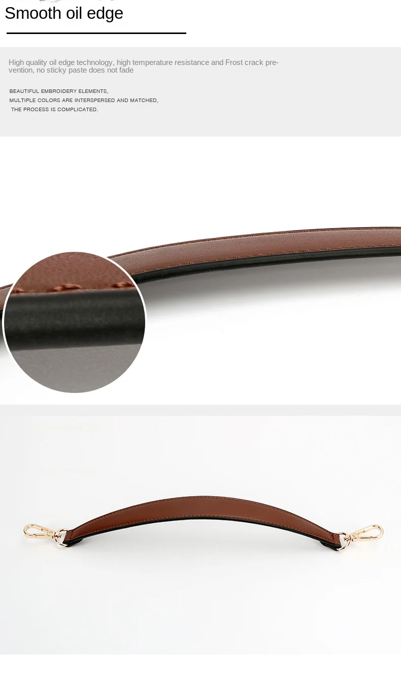 PU Leather Bag Strap Handbags Handles For Handbag Short Bag Strap Purse Strap Golden Buckle Replacement Bag Belt Band