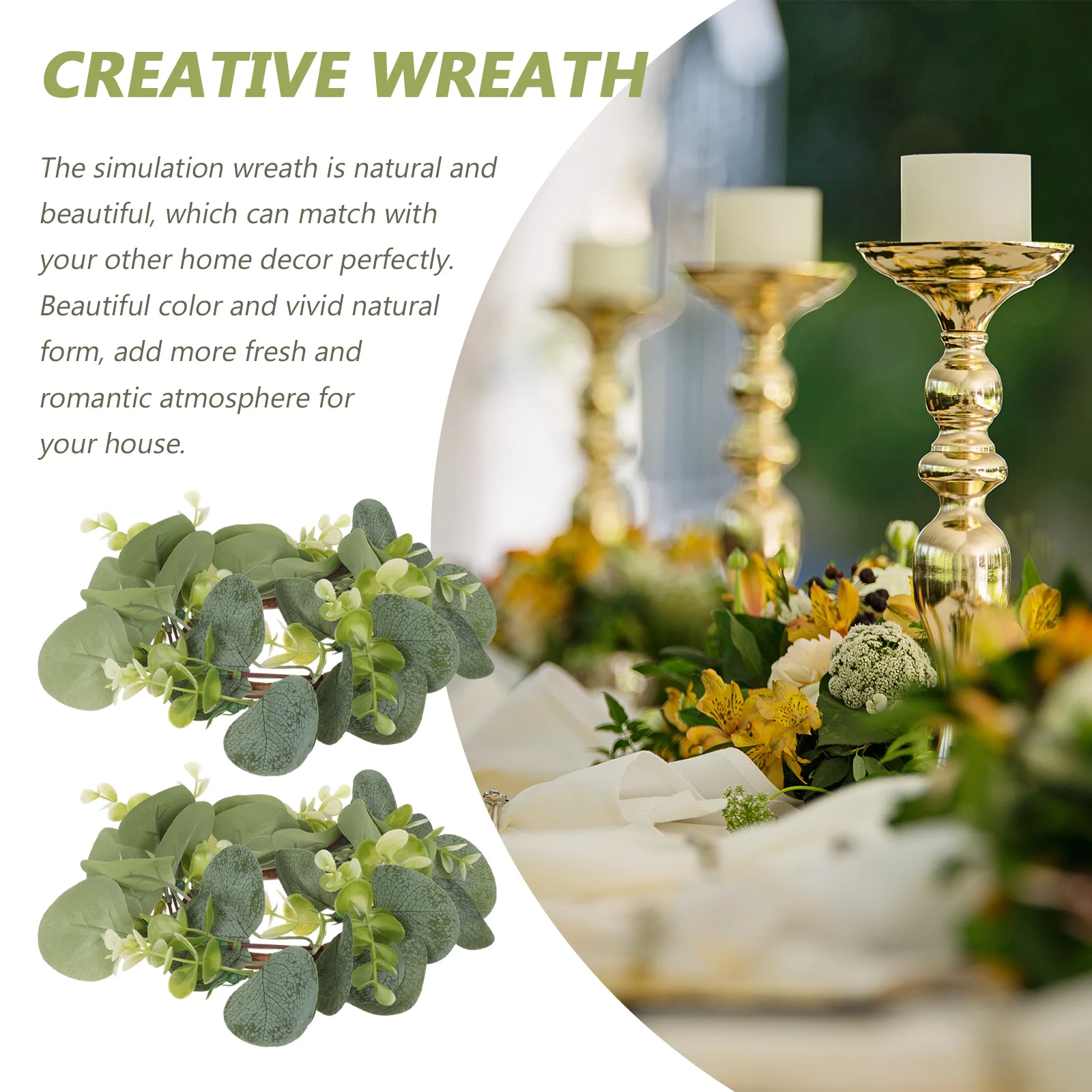 

2 Pcs Wreath Ring Wedding Table Decorations Napkin Holder Plastic Tabletop