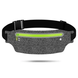 Waterproof Running Waist Belt - Unisex Sports Fanny Pack & Gym Phone Pouch (Gray green)