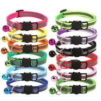 12 Colors Reflective Cats Bells Collars Adjustable Dog Leash Pet Collar for Cats and Small Dogs Pet Supplies 1