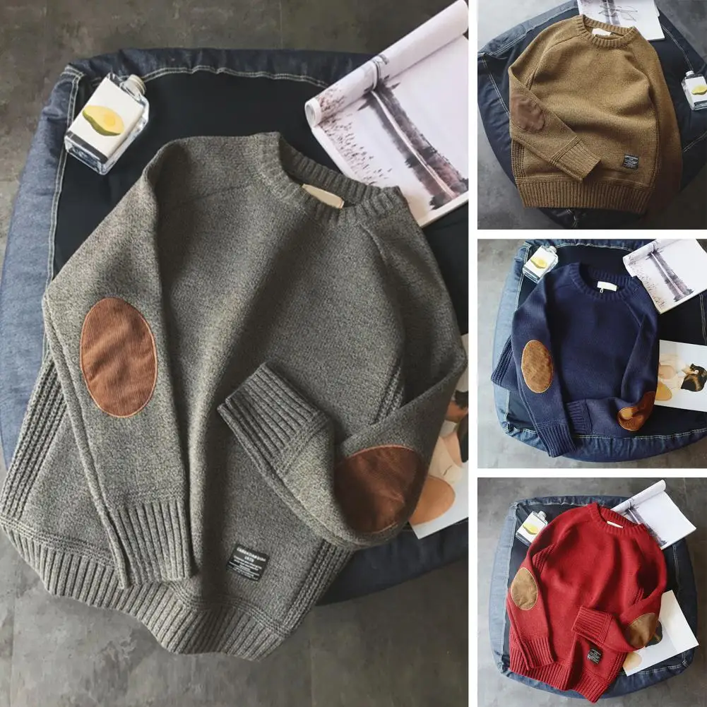 

Casual Pullover Hombre Fashion Sweater For Men Warm Solid High-Quality New Spring Autumn Long Sleeve Male Fit Youth O-Neck