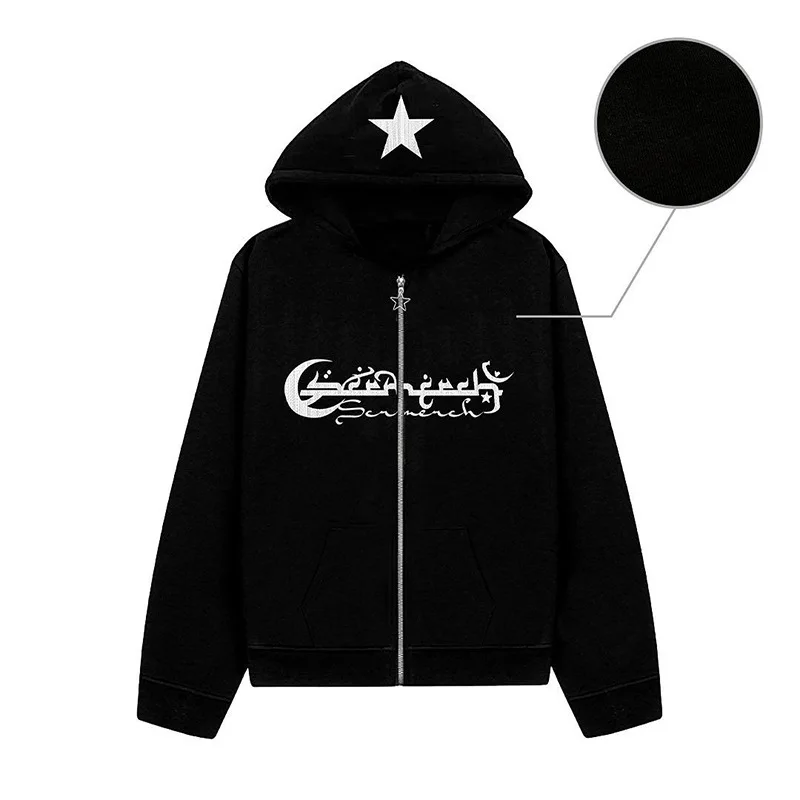 

Korean Fashion Oversized Zip Up Hoodies Women Streetwear Letter Print Hooded Sweatshirts Harajuku Vintage Casual Couple Top Y2k