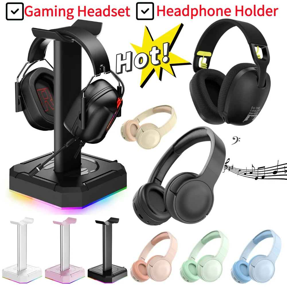 Wireless Headset 2.4GHz/BT 5.3/Wired Gaming Headphones with Noise Canceling Microphone for PS4 PC Laptop