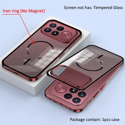 Aluminium Alloy Metal Frame Bumper + Acrylic Back Protector Case - Poco F9 Pro (Dark red)