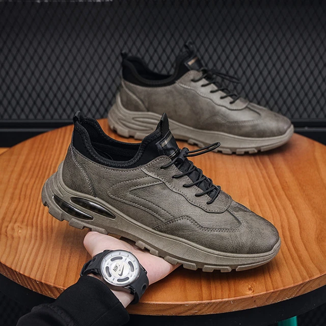 New Men's Sneakers 2024 Fashion Leather Casual Shoes for Men Vulcanized Shoes Business Flats Comfortable Loafers Zapatos Hombres 2