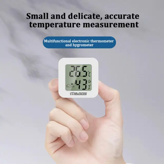 Szoba Fehér Higrométer Mini Hőmérsékleti Páratartalom Mérő Lcd Digitális Hőmérő Intelligens Otthoni Beltéri - Image 4