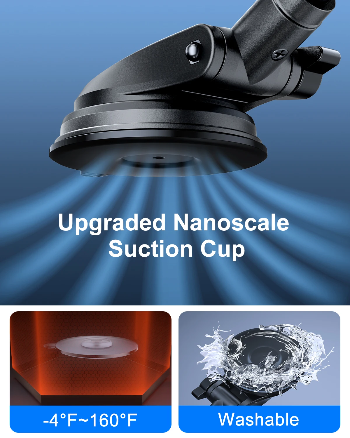 Eary Car Phone Holder For Dashboard Adjustable Strong Suction Shockproof Stand Mount For Window Universal Gravity Clip Bracket