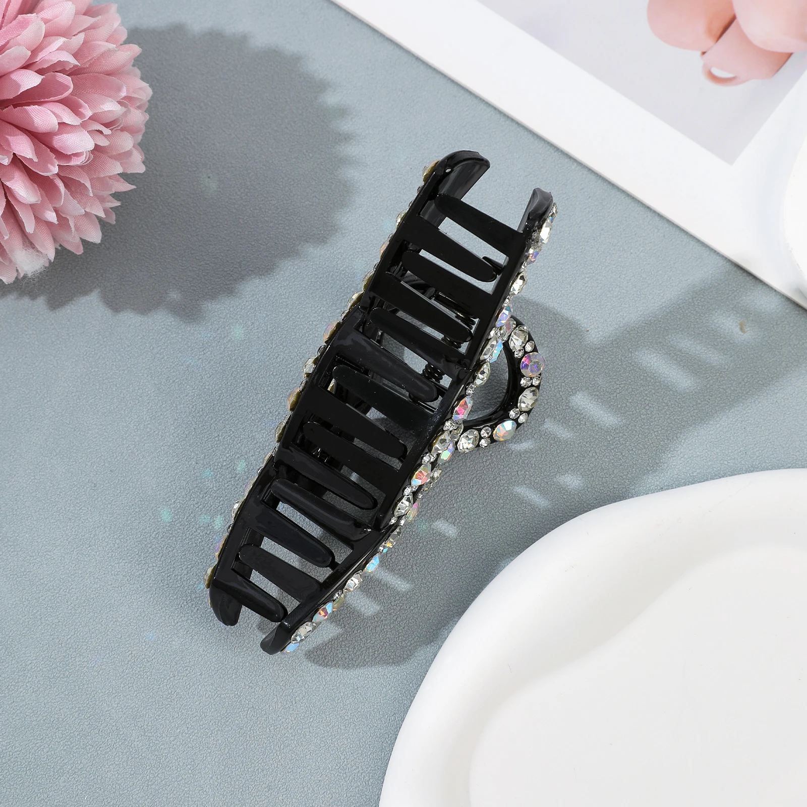 1pc Ladies' Rhinestone Hair Claw Crab Hairpin Crystal Hair Clips Barrettes Girls Hairgrip Headwear Ponytail Hair Ornaments