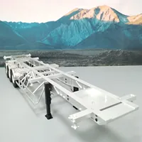 1/14 RC 3-axle Trailers Metal Frame Trailer for Remote Control Tractor Truck Dumper Tipper Car DIY Mode 40 Feet Container Toys 2
