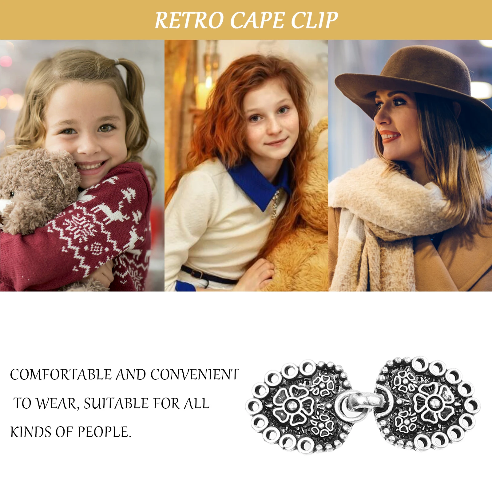 클로크 케이프 버클 레트로 아연 철 합금 내구성 버튼 치파오 가디건 코트 액세서리 장식 선물