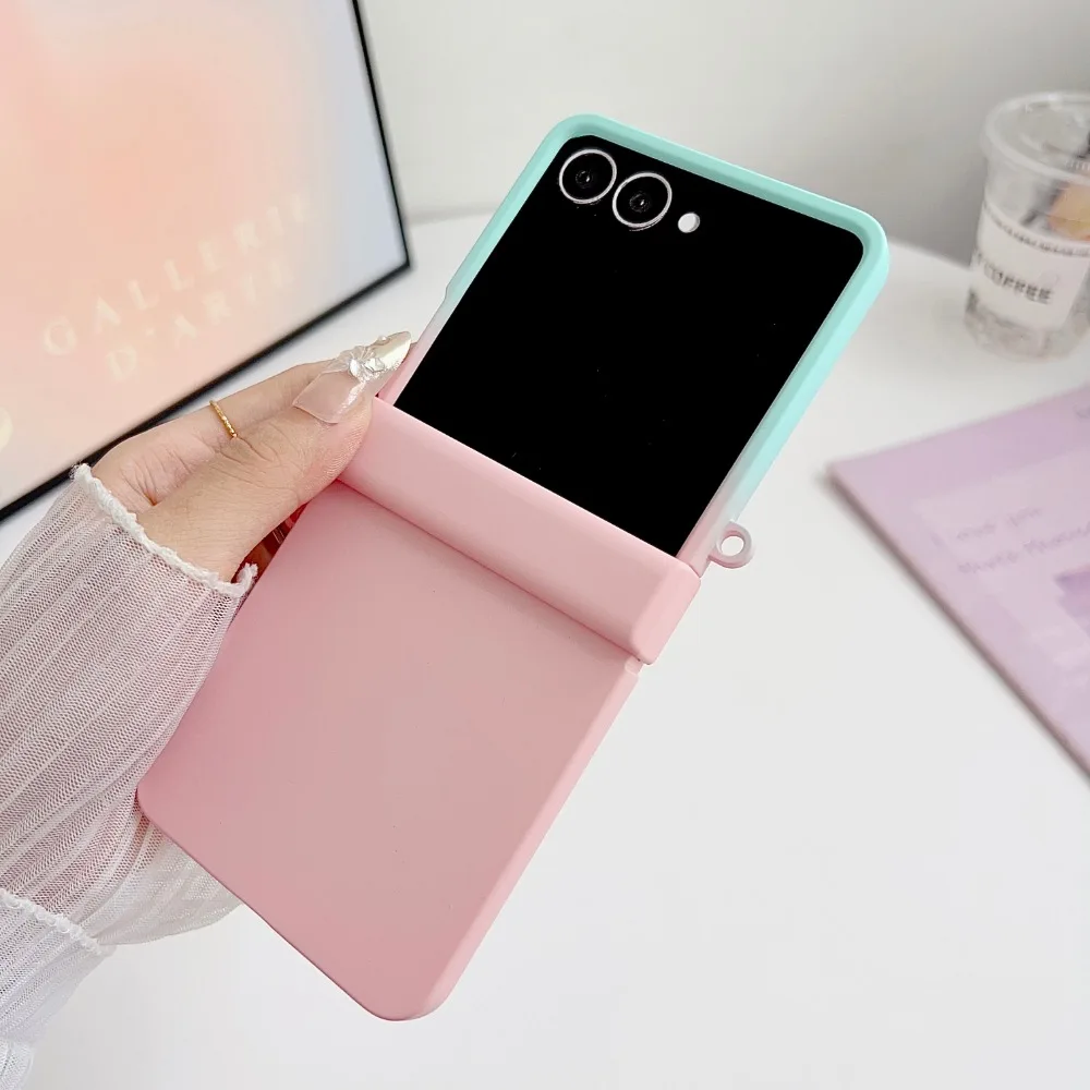 Elegant Gradient Double Color Hard Hinge Protective Phone Case