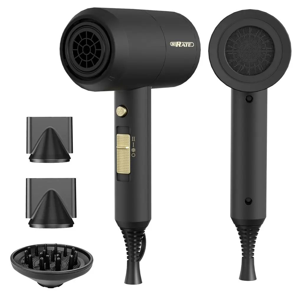 Portable Ionic Hair Dryer With Diffuser For All Hair Types - Low Noise, Gentle On Sensitive Hair_voghion.com