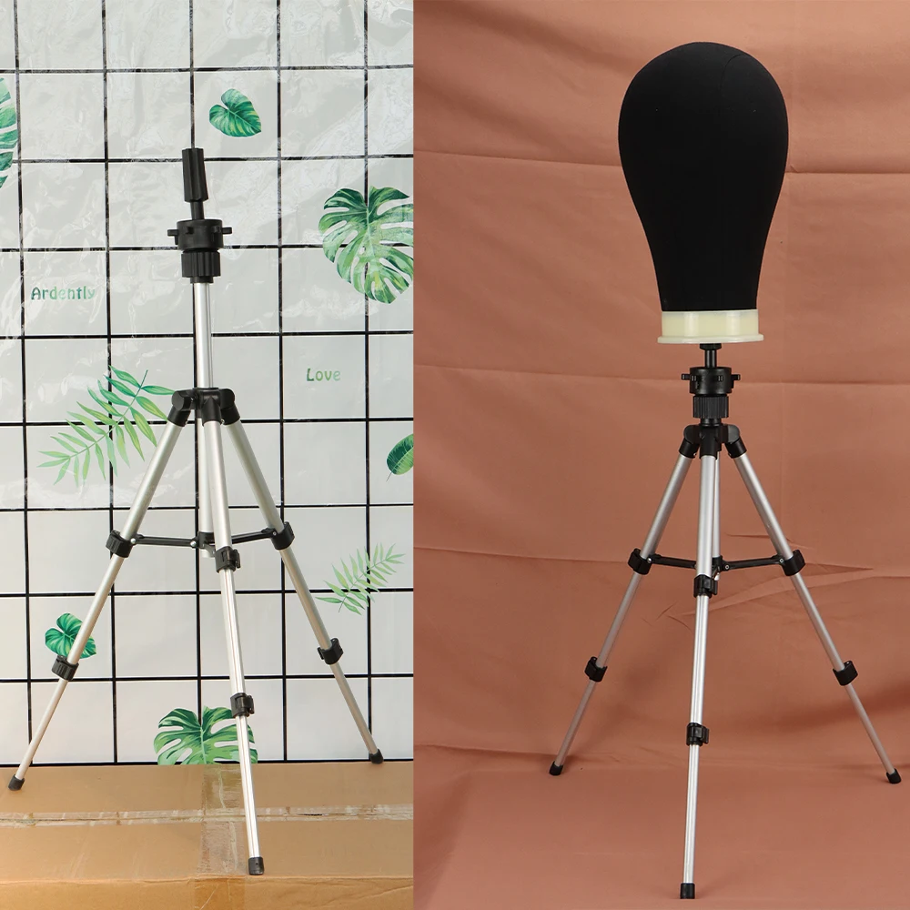 Canvas Block With Wig Tripod Stand Holder For Making Wigs Training Mannequin Head With Stand For Display Styling Manikin Head wig stand wig stand holder wig head mannequin mannequin head holder mannequin head model wig supplies