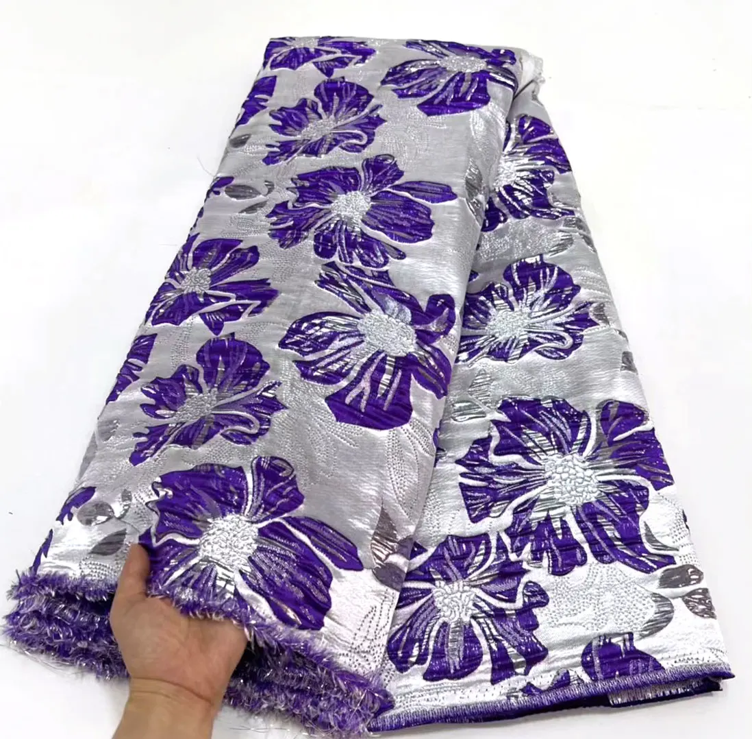 

Latest Design French Brocade Fabric 2023 High QualityJacquard Fabric Satin Flower for Women Dress 5 Yards MH5412