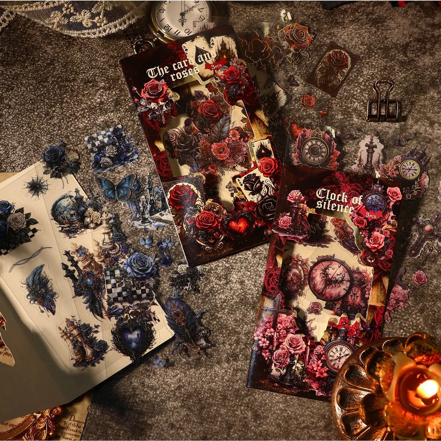

3 листа/упаковка, водонепроницаемые декоративные наклейки в готическом стиле