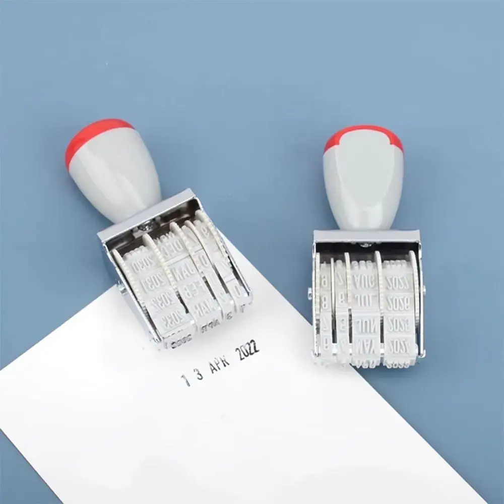 실용적인 디지털 날짜 휠 스탬프 조절 가능한 빈티지 날짜 회전 스탬프 DIY 공예 투명 날짜 인쇄 스탬프