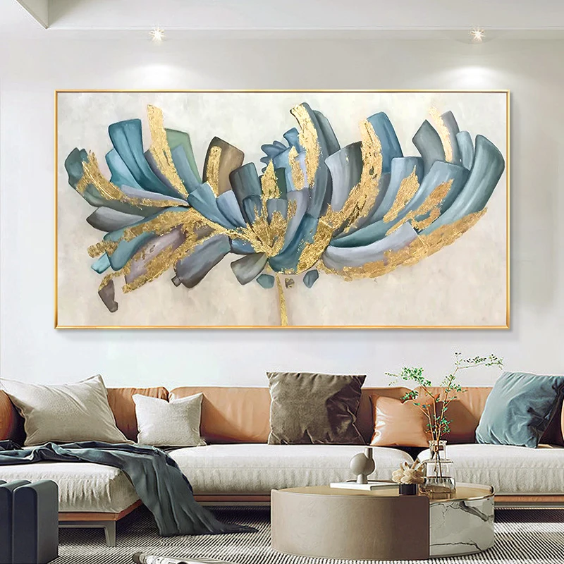 

Modern Wall Decor Beautiful Flower Paintings Canvas Thick Artwork Picture Art Showpieces Unframed Aquatic Plant Hand-painted