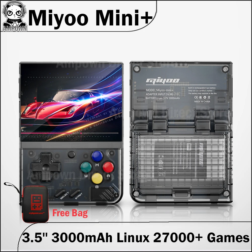 

MIYOO MINI PLUS Miyoo Mini + 3.5'' IPS Retro Handheld Game Players Linux System 3000mAh Video Game Console ARCADE ATARI2600 MD