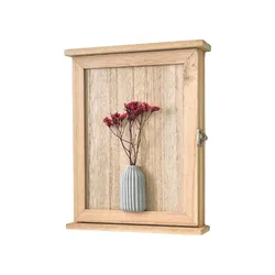 Rustic Wooden Wall - Mounted Key Organizer and Display Cabinet (Style A)