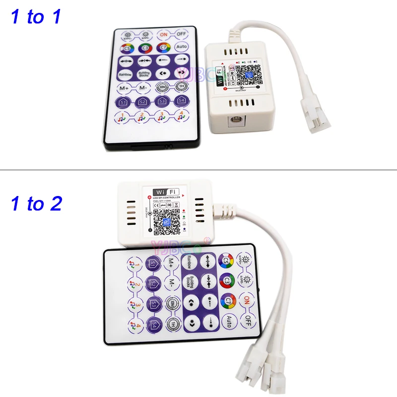 28keys 2048 Pixels LED SPI Controller Addressable Magic Home Remote Wifi Voice dimmer For WS2811 SK6812 WS2812B LED Strip dc5 24v sp105e led controller smart wifi wireless 2048 pixels for 3pin 4pin individually addressabie 5050 rgb strip panel ring