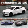 1/36 Mercedes-Benz C63 S AMG C-Class Toy Car Model For Children RMZ CiTY Diecast Miniature 5'' Pull Back Collection Gift Boys 1