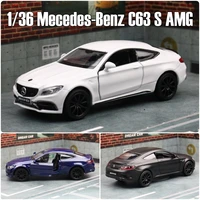 1/36 Mercedes-Benz C63 S AMG C-Class Toy Car Model For Children RMZ CiTY Diecast Miniature 5'' Pull Back Collection Gift Boys 1