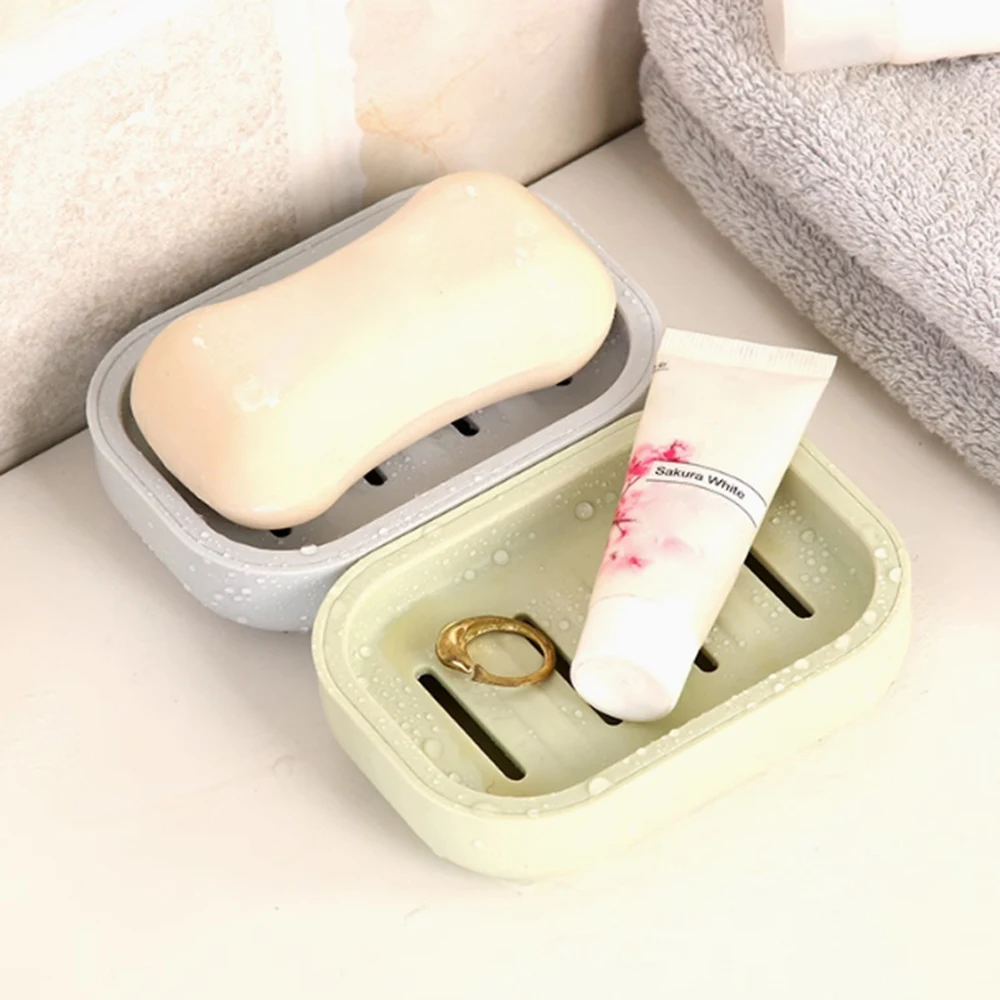 Soap Box 1PC/2PCS Thickened Plastic Square Double With Lid For Shower Bathroom Kitchen