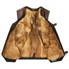 2024 Women Autumn Winter New Genuine Leather Vest Men Pocket Middle-aged Waistcoat Male Thick Fleece Sleeveless Coats D351 4