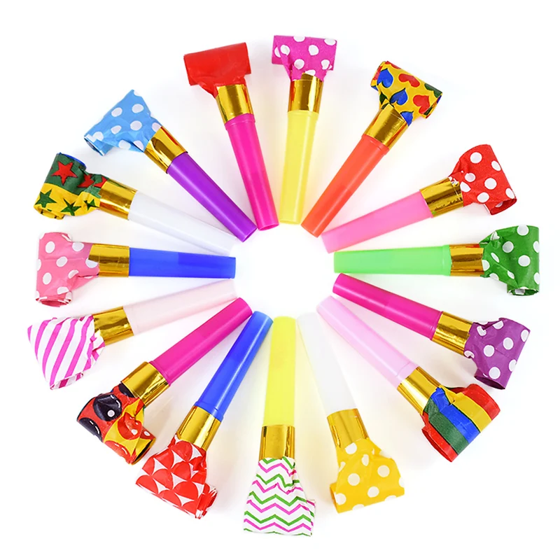 20/50Pcs Party Blowout Whistles Kids Birthday Party Favors Cheer Props Pinata Filler Wedding Gift Christmas New Year Noise Maker